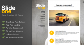 Slide One – One Page Parallax, Ajax WordPress 網站版型主題