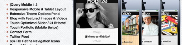 Mobilize – jQuery 觸控行動手機 WordPress 網站版型主題