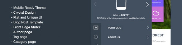 Delta – Flat Designed WordPress 觸控行動手機 網站版型主題