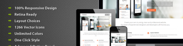 Kickstart – 視網膜螢幕技術 響應式技術多用途 網站版型主題