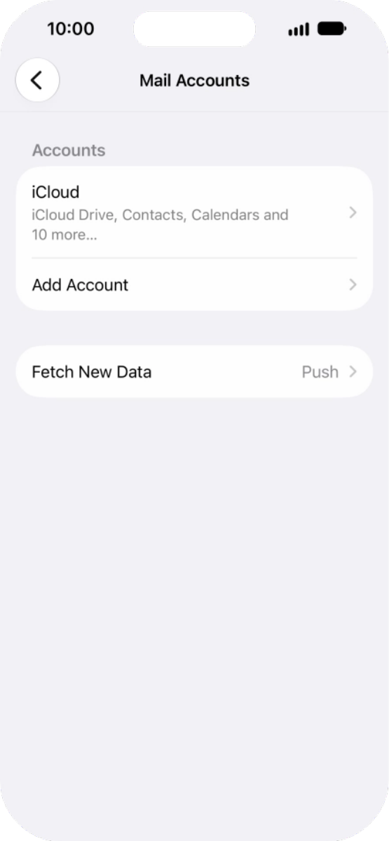 iOS 27:點選 Add Account