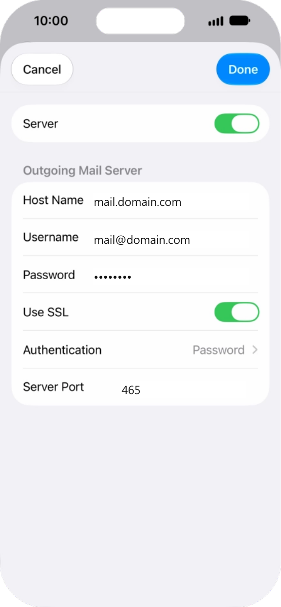 iOS 27:SMTP SSL 與連接埠 465
